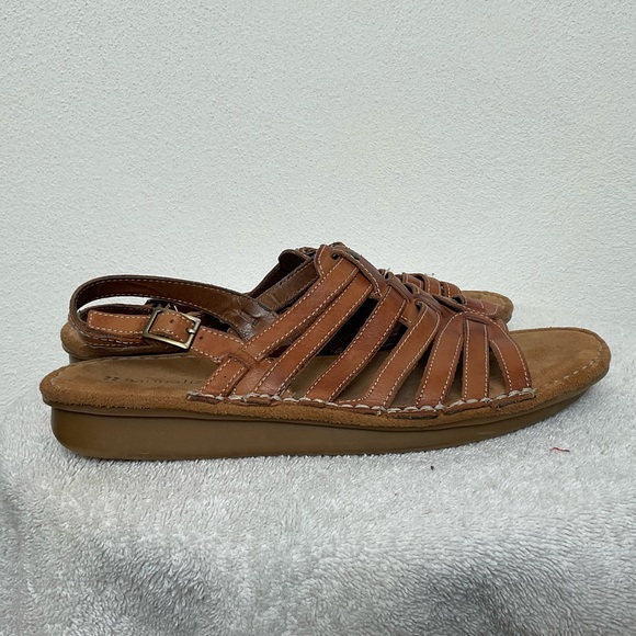 Naturalizer Danielle Brown Leather Open Toe Sandal Size 10M Summer Spring - Picture 1 of 5